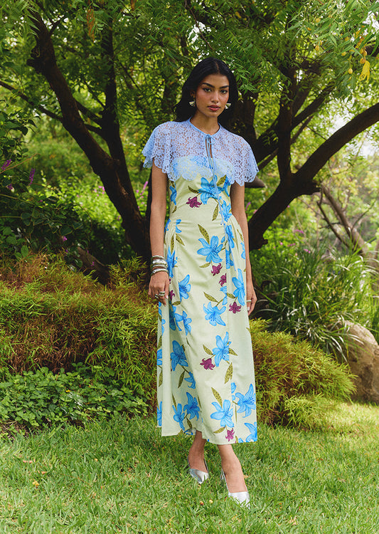 Blue Lily (With Cape) Dress