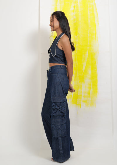 Indigo cargo pants