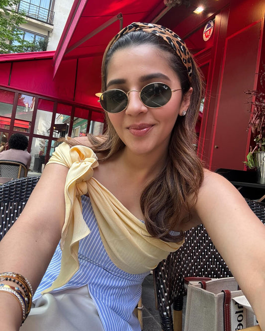 Isha Multani in Santorini Top