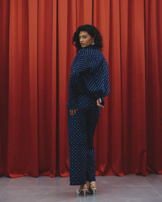 Tania polka print denim set