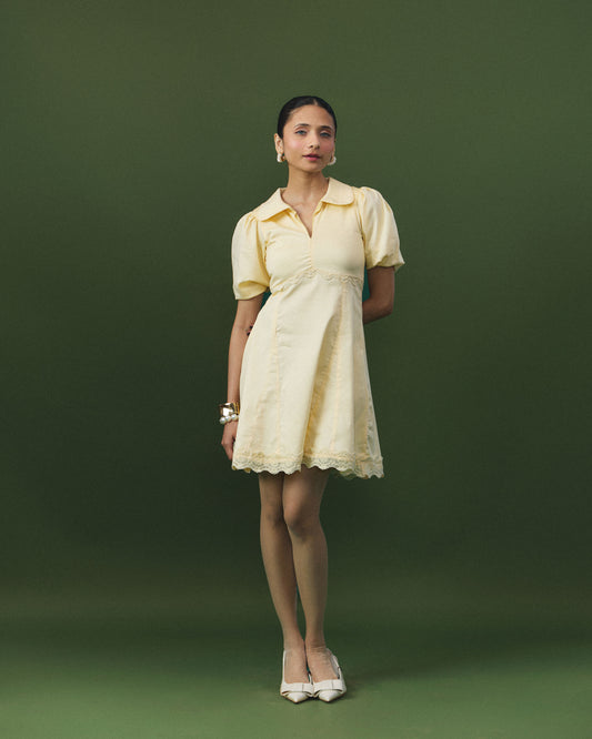 Aisha yellow mini dress