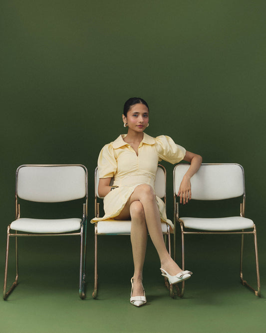 Aisha yellow mini dress