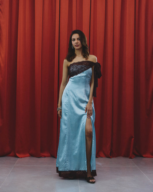 Deeksha baby blue maxi dress