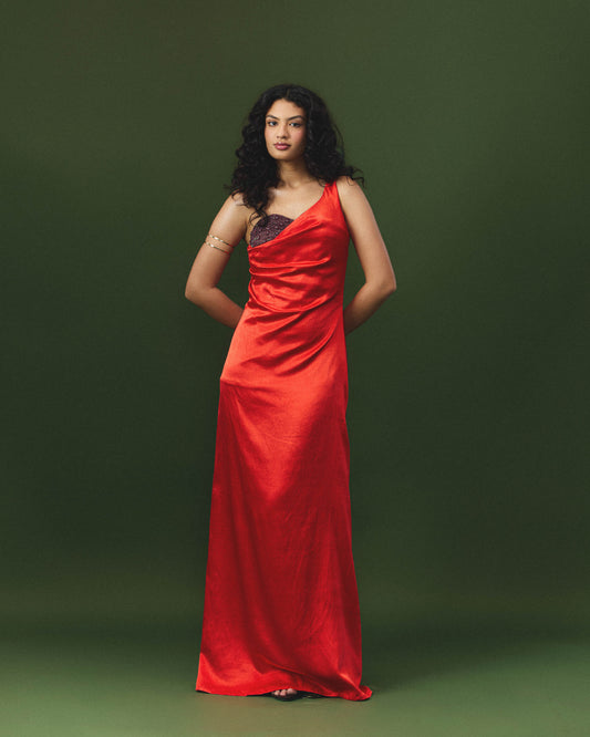 Deepika orange maxi dress