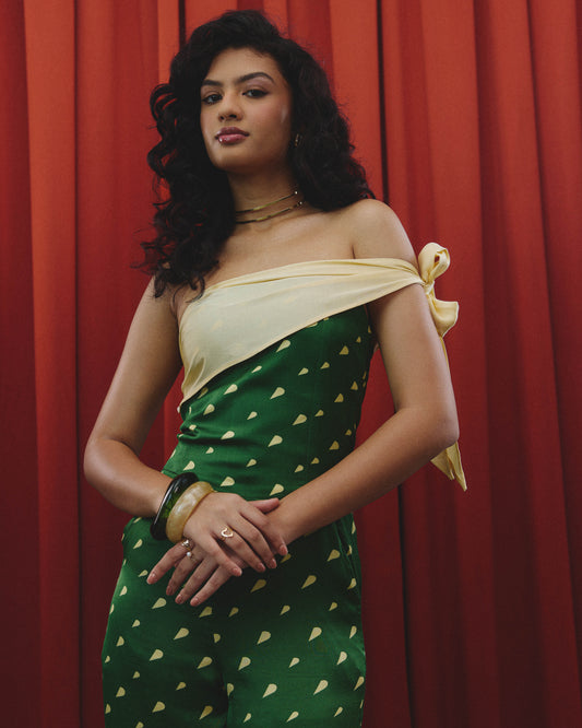 Arushi polka dot green jumpsuit