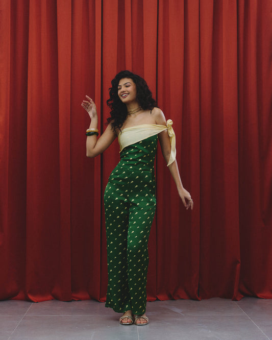 Arushi polka dot green jumpsuit