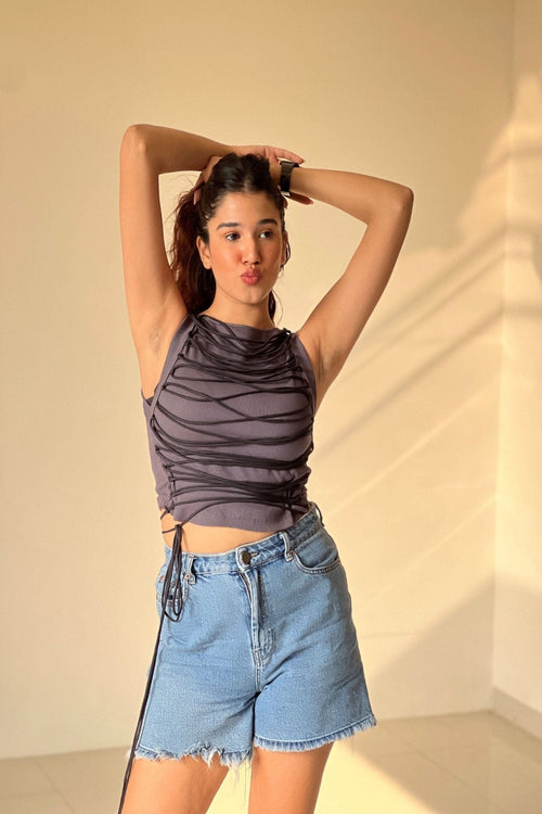Osé Studios Clothing Heart strings top WHITE