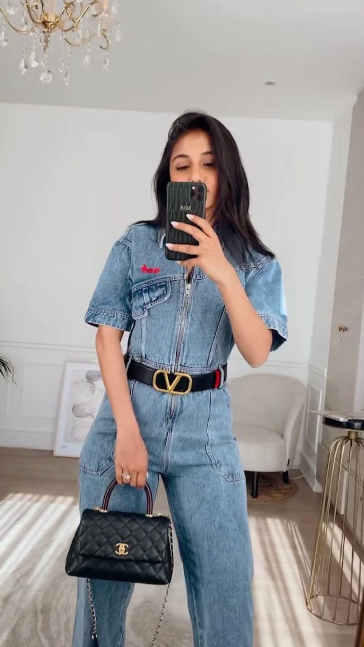 The SuperSuit- Denim Jumpsuit - Osé Studios